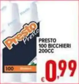 Iper Triscount Presto bicchieri offerta