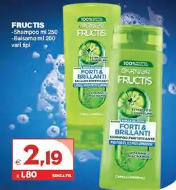 Boningros Cash and Carry Garnier Fructis FShampoo/Balsamo offerta