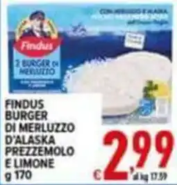 Iper Triscount Findus burger di merluzzo d'alaska prezzemolo e limone offerta