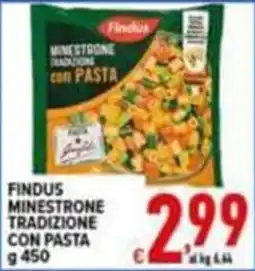 Iper Triscount Findus minestrone tradizione con pasta offerta