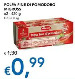 Migross Supermercati e Market Polpa fine di pomodoro Migross offerta