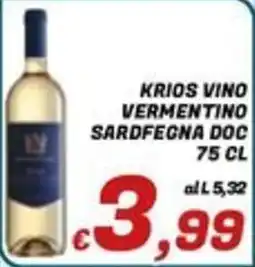 Idromarket Krios Vino Vermentino Sardfegna DOC offerta