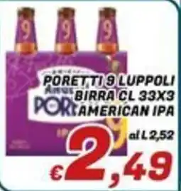 Idromarket Poretti 9 Luppoli birra American IPA offerta