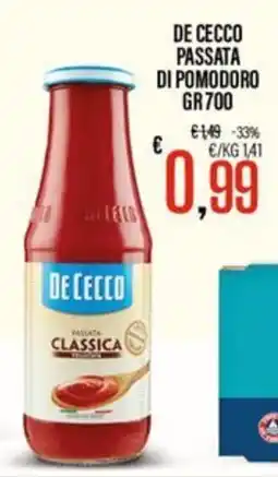 Supermercati EffePiù De Cecco passata di pomodoro classica offerta