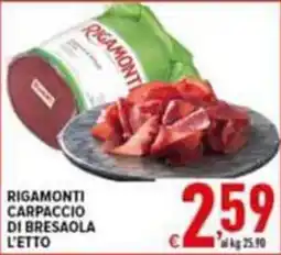 Iper Triscount Rigamonti carpaccio di bresaola offerta