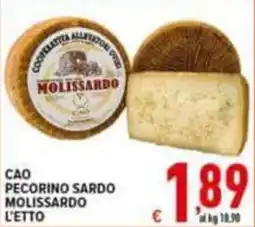 Iper Triscount Cao pecorino sardo molissardo offerta