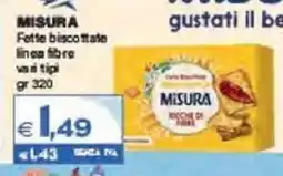 Boningros Cash and Carry Misura fette biscottate linea fibre offerta