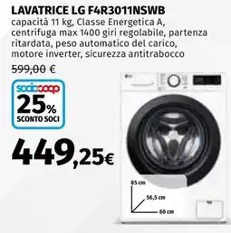 Ipercoop Lavatrice LG F4R3011NSWB offerta