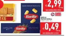 Pim Supermercati Barilla pasta di semola offerta