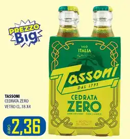 Big Food Tassoni Cedrata Zero offerta