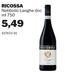 GrosMarket Ricossa Nebbiolo Langhe doc offerta