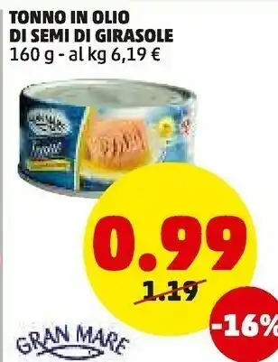 PENNY Tonno in olio di semi di girasole offerta