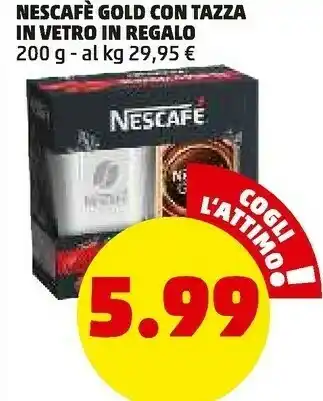 PENNY Nescafé gold con tazza in vetro in regalo offerta