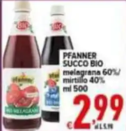 Iper Triscount Pfanner succo bio offerta