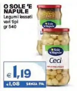 Boningros Cash and Carry O Sole 'e Napule Legumi lessati offerta