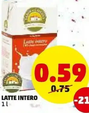 PENNY Sapor di cascina - latte intero a lunga conservazione uht omogeneizzato 1000 g(ml) offerta