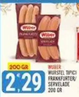 Tutto Buono Wuber wurstel tipici frankfurter/servelade offerta
