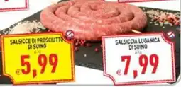 Pim Supermercati Salsicce di prosciutto di suino offerta
