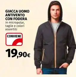 Ipercoop Giacca uomo antivento offerta
