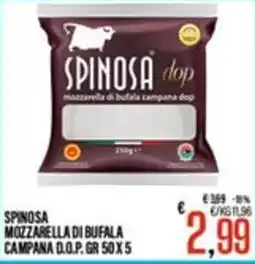 Supermercati EffePiù Spinosa mozzarella di bufala campana dop offerta