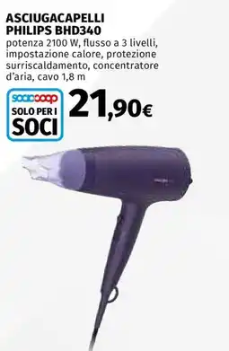 Ipercoop Asciugacapelli Philips BHD340 offerta