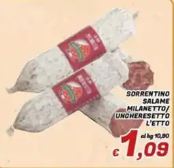 Idromarket Sorrentino salame milanetto/uncheresetto offerta
