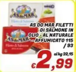 Idromarket As do Mar filetti di salmone in olio al naturale affumicato 115 offerta