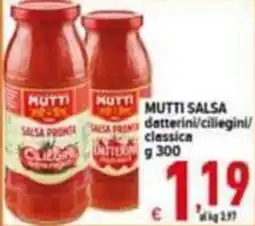 Iper Triscount Mutti salsa datterini/ciliegini/classica offerta