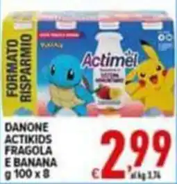 Iper Triscount Danone Actikids fragola e banana offerta