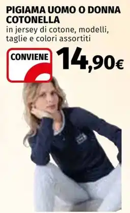 Ipercoop Pigiama uomo o donna Cotonella offerta