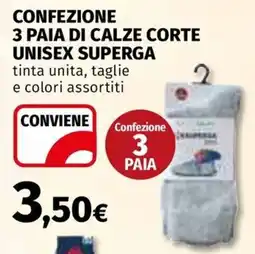 Ipercoop Calze corte unisex superga offerta