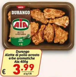 Ipercarni Durango Alette di pollo arrosto erbe aromatiche Aia offerta