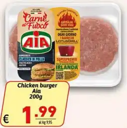 Ipercarni Chicken burger Aia offerta