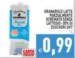 Pim Supermercati Granarolo latte parzialmente scremato senza lattosio offerta