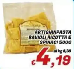Idromarket Artisanpasta ravioli ricotta e spinaci offerta