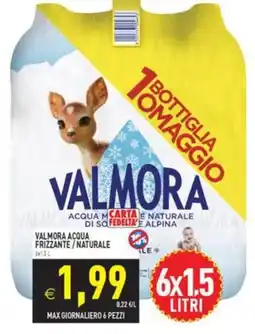 Pim Supermercati Valmora acqua frizzante / naturale offerta