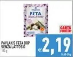 Pim Supermercati Pavlakis feta dop senza lattosio offerta