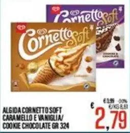 Supermercati EffePiù Algida Cornetto Soft Caramello e Vaniglia/ Cookie Chocolate offerta