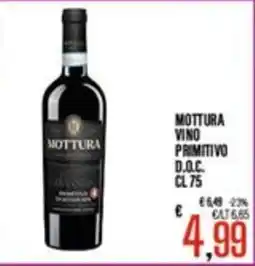 Supermercati EffePiù Mottura vino primitivo offerta