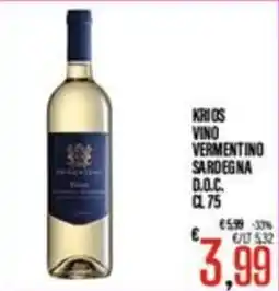 Supermercati EffePiù Krios vino vermentino d.o.c. offerta