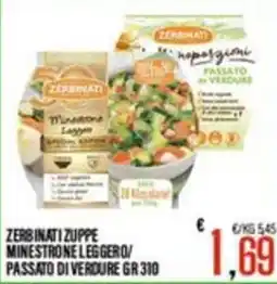 Supermercati EffePiù Zerbinati zuppe minestrone leggero/passato di verdure offerta