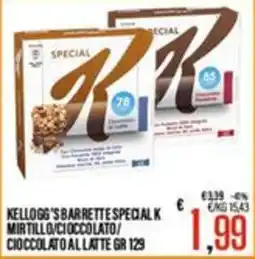 Supermercati EffePiù Kellogg's Barrette Special K Mirtillo/Cioccolato/Cioccolato al Latte offerta