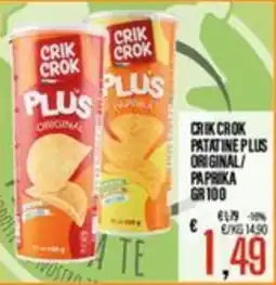 Supermercati EffePiù Crik Crok patatine plus original/paprika offerta