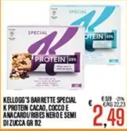 Supermercati EffePiù Kellogg's barrette special K protein cacao offerta