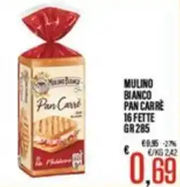 Supermercati EffePiù Mulino Bianco Pan Carré offerta