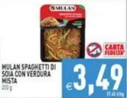 Pim Supermercati Mulan spaghetti di soia con verdura mista offerta