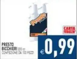Pim Supermercati Presto bicchieri offerta