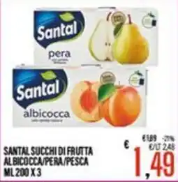 Supermercati EffePiù Santal succhi di frutta albicocca/pera/pesca offerta