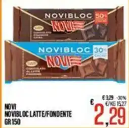 Supermercati EffePiù Novi Novibloc latte/fondente offerta