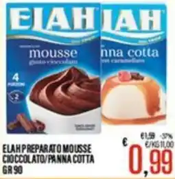 Supermercati EffePiù Elah preparato mousse cioccolato/panna cotta offerta